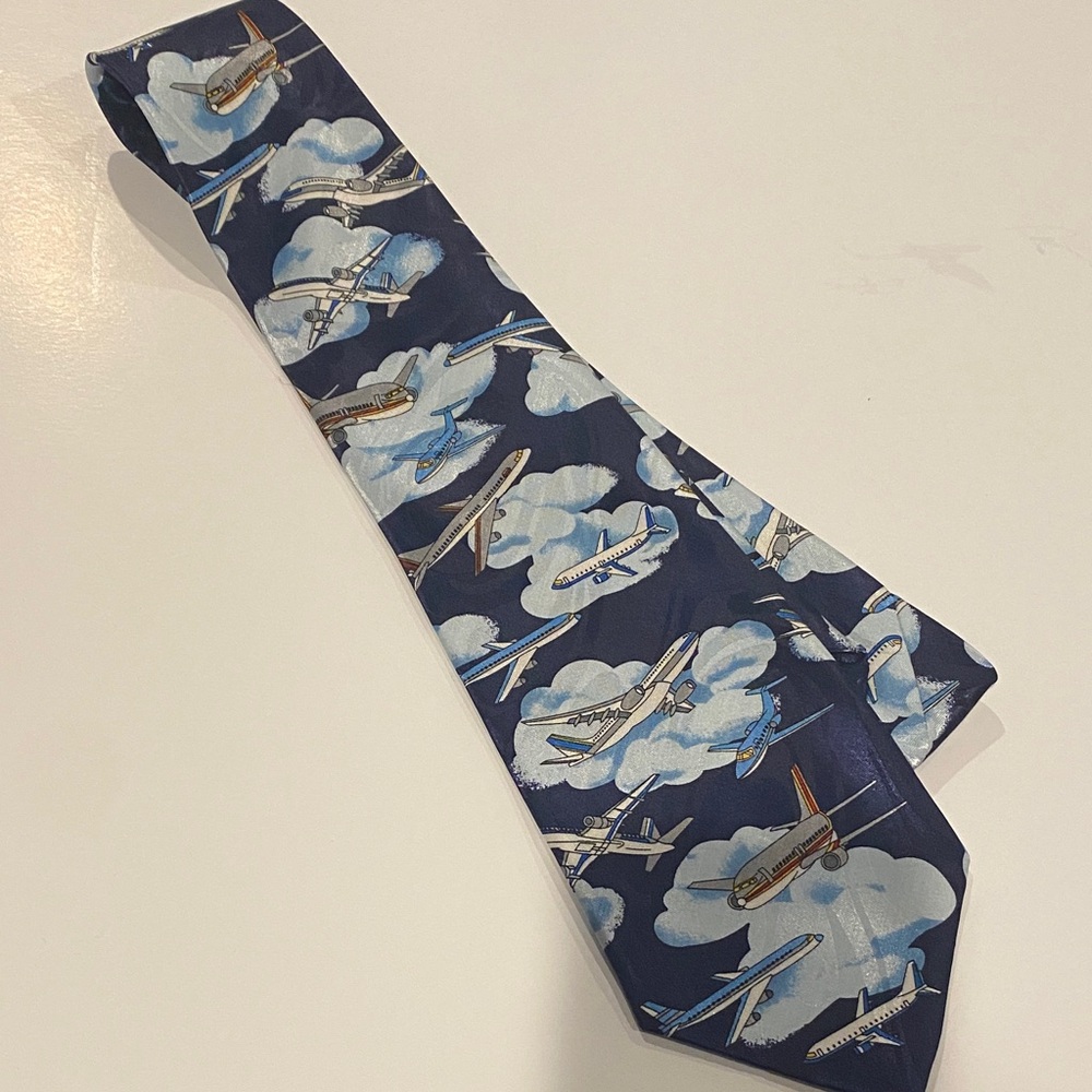 Aviation-Themed Blue Tie